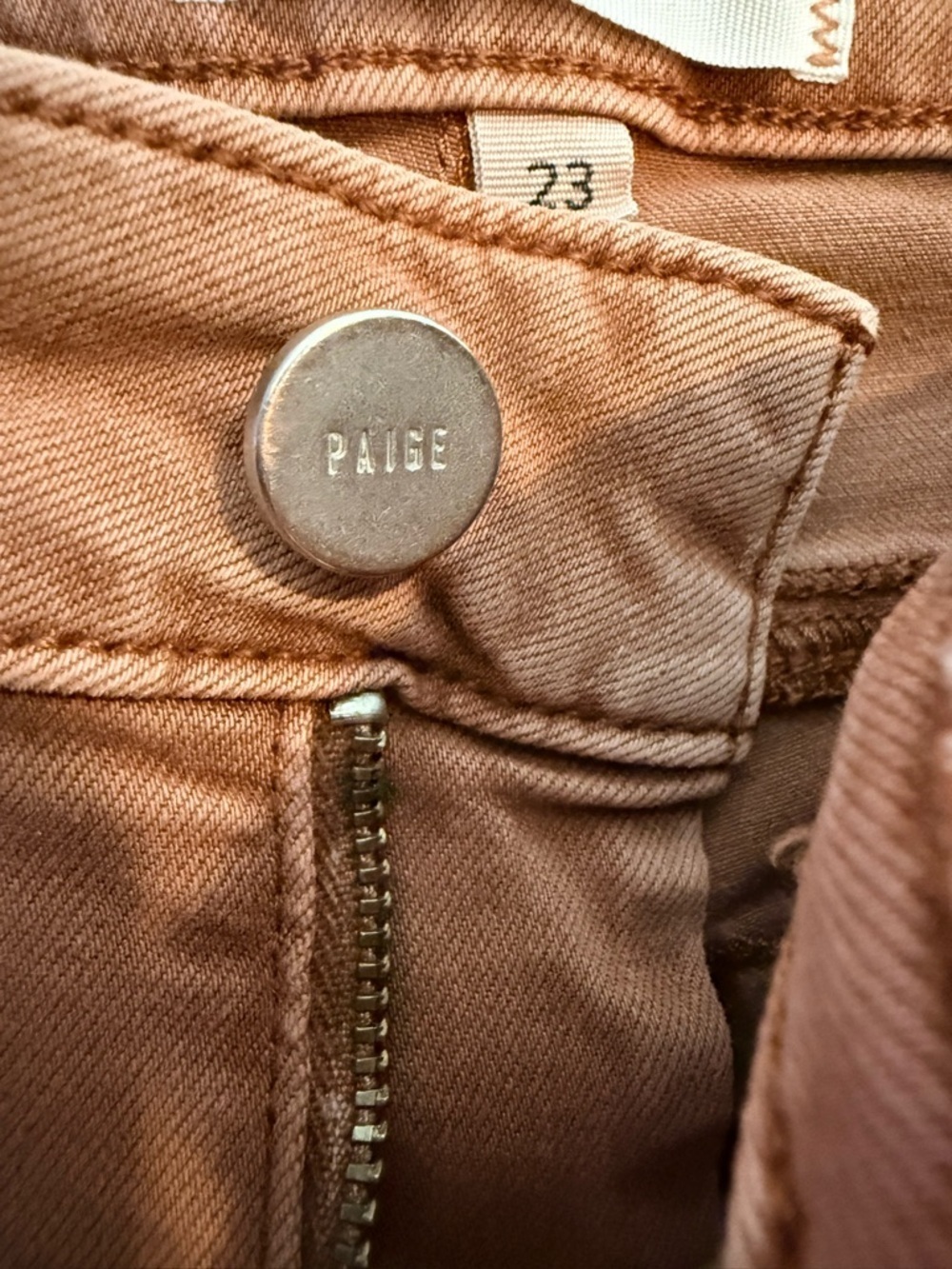 Paige Cargo Skinny Pants Brown Tan High Rise Size 23 - Picture 9 of 9